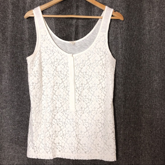 J. Crew Tops - J. Crew Woman’s White Lace Tank Top Size Small